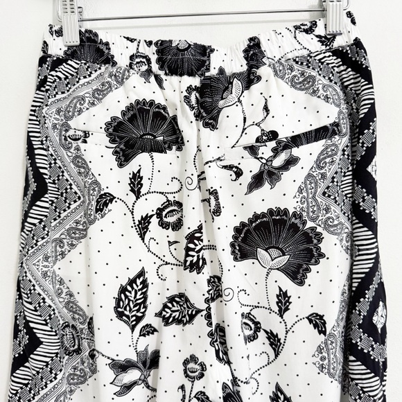 Anthropologie ett:twa Glencairn Cropped Wide Leg Pant Black White Small - Picture 7 of 15